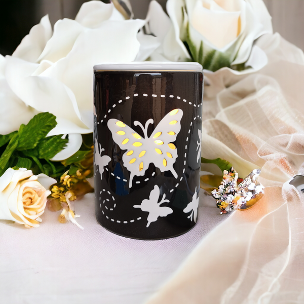 Butterfly Ceramic Oil Burner -Black b02542
