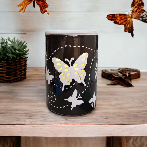 Butterfly Ceramic Oil Burner -Black b02542