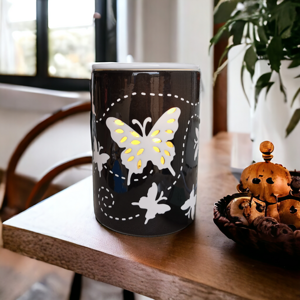 Butterfly Ceramic Oil Burner -Black b02542