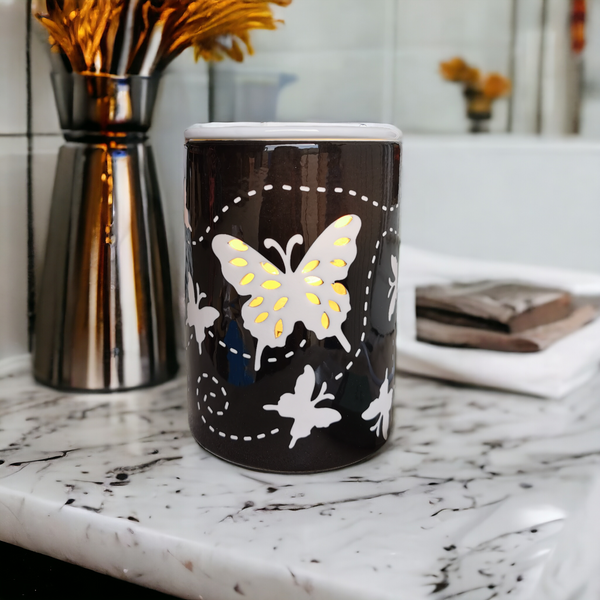 Butterfly Ceramic Oil Burner -Black b02542