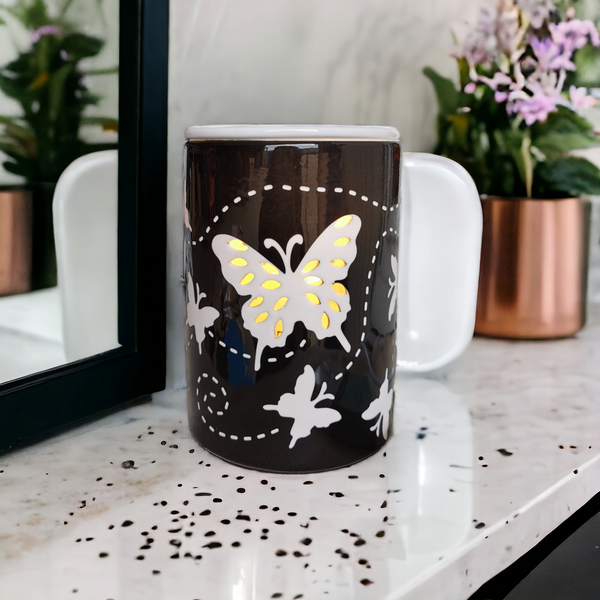 Butterfly Ceramic Oil Burner -Black b02542