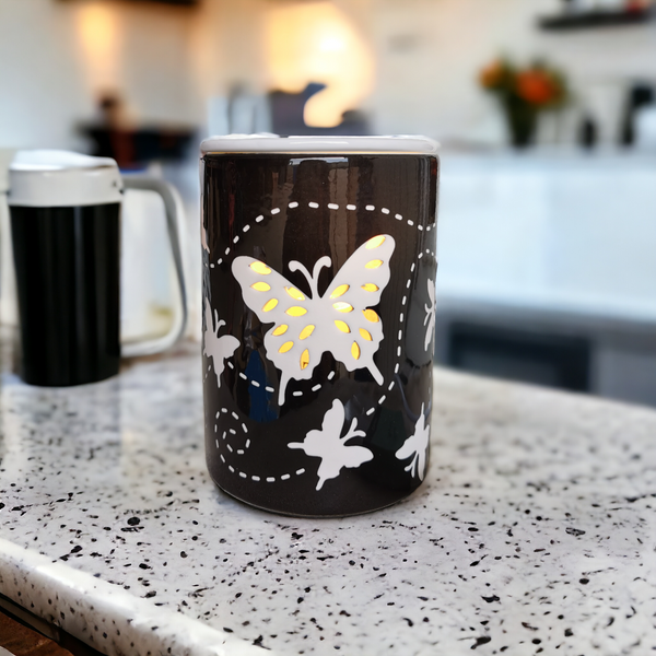 Butterfly Ceramic Oil Burner -Black b02542