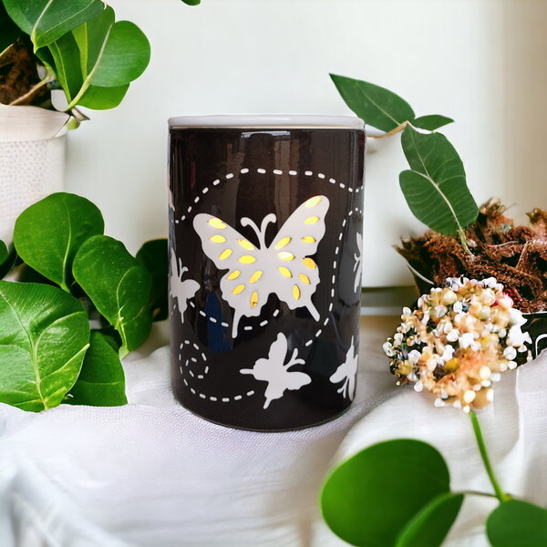 Butterfly Ceramic Oil Burner -Black b02542