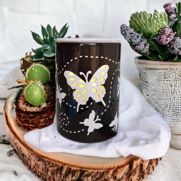Butterfly Ceramic Oil Burner -Black b02542