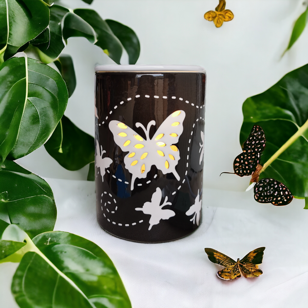 Butterfly Ceramic Oil Burner -Black b02542