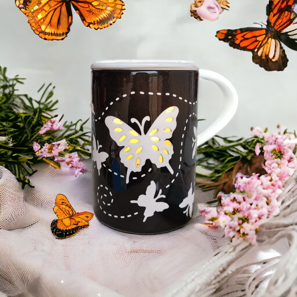 Butterfly Ceramic Oil Burner -Black b02542