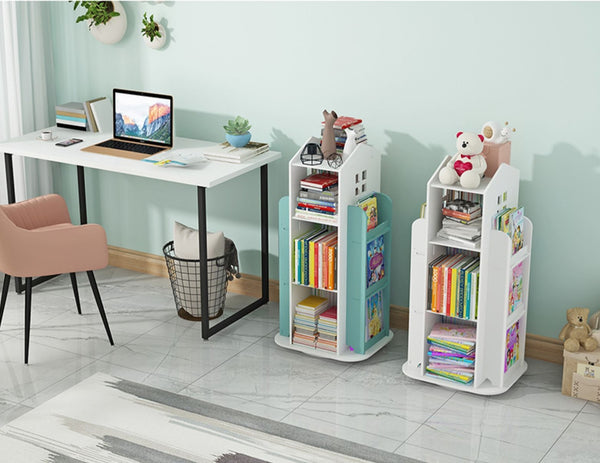Wood Plastic Boards Furniture - House Book Shelves Book Organizer Blue