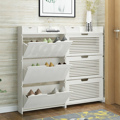 Wood Plastic Boards Furniture - Super Thin Shoe Cabinet Shoe Organizer 3 doors