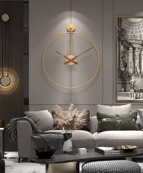 Golden Clock with Double metal frame 60cm