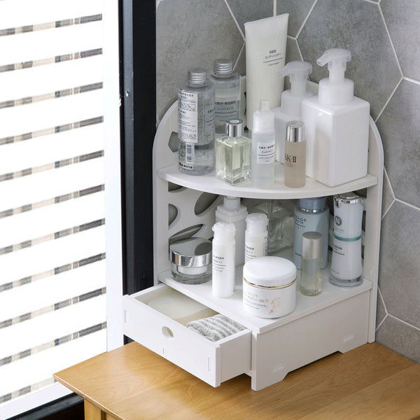 Wood Plastic Board Furnitures - Bathroom Toilet Storage Cabinet Corner Standing Rack Cupboard Organizer Holder