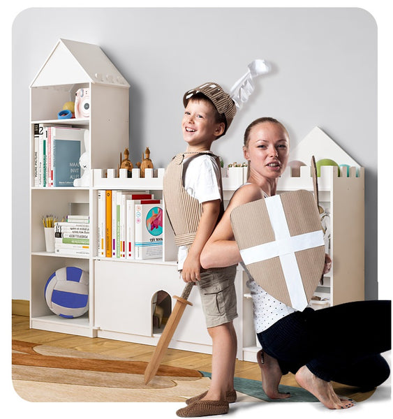 Wood Plastic Boards Furniture - Castle Book Shelves Book Organizer