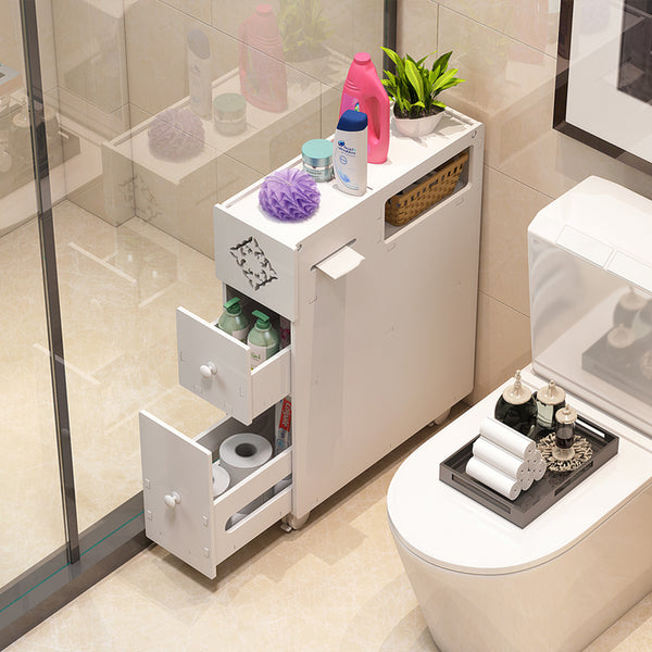 Wood Plastic Board Furnitures - Bathroom Toilet Storage Cabinet Bedside Standing Rack Cupboard Organizer Holder