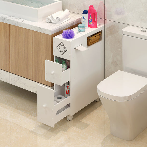 Wood Plastic Board Furnitures - Bathroom Toilet Storage Cabinet Bedside Standing Rack Cupboard Organizer Holder
