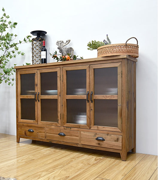 Timber Cabinets Solid Wood with Glass Doors Dinning Room Furnitures