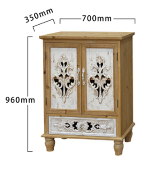 100cm Side Cabinet With Solid Timber Frames + MDF Board and pattens