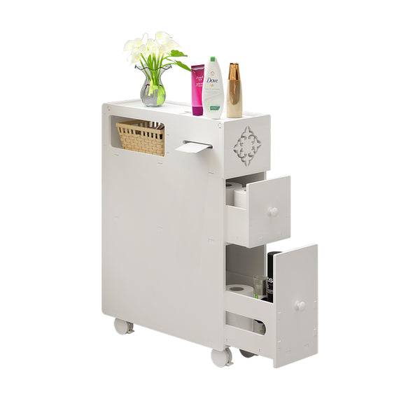 Wood Plastic Board Furnitures - Bathroom Toilet Storage Cabinet Bedside Standing Rack Cupboard Organizer Holder