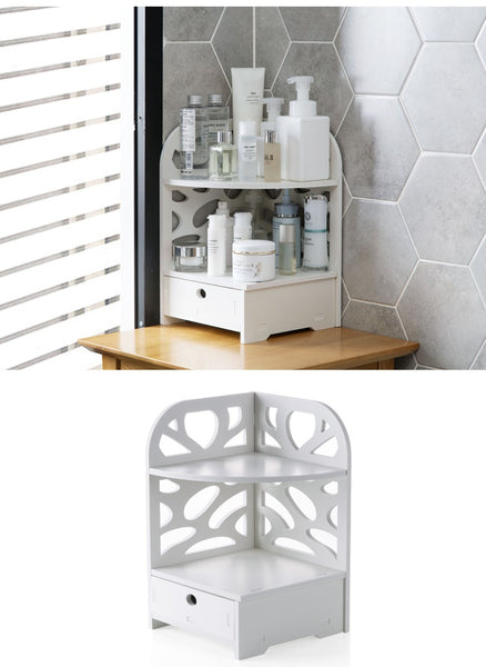 Wood Plastic Board Furnitures - Bathroom Toilet Storage Cabinet Corner Standing Rack Cupboard Organizer Holder