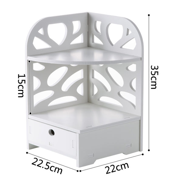 Wood Plastic Board Furnitures - Bathroom Toilet Storage Cabinet Corner Standing Rack Cupboard Organizer Holder