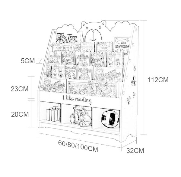 Wood Plastic Board Furnitures - Kids Book Storage Bookshelf Bookcase Display Stand Book Organizer