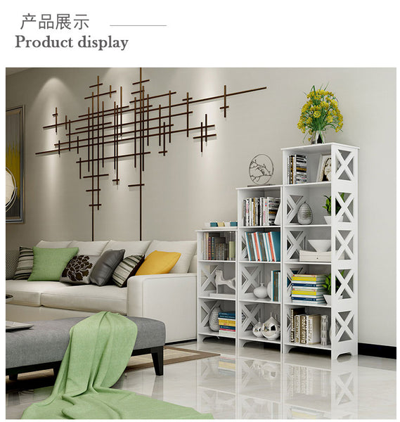 Wood Plastic Board Furnitures - Display Shelf Shelves 6 Tiers Storage Bookshelf Bookcase Organizer Stand Rack