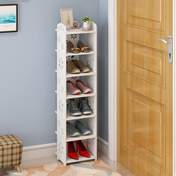 Wood Plastic Board Furnitures - Super Thin Shoe Rack Shoe organizer 8 Layer Shoe Rack Blossom