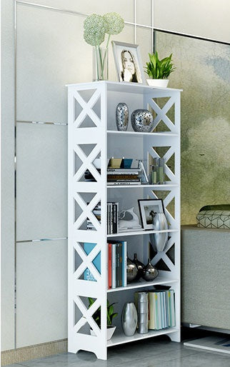 Wood Plastic Board Furnitures - Display Shelf Shelves 6 Tiers Storage Bookshelf Bookcase Organizer Stand Rack
