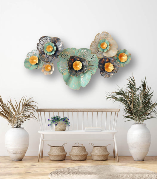 119cm Metal Wall Art Wall Decor Large Flowers HW02879