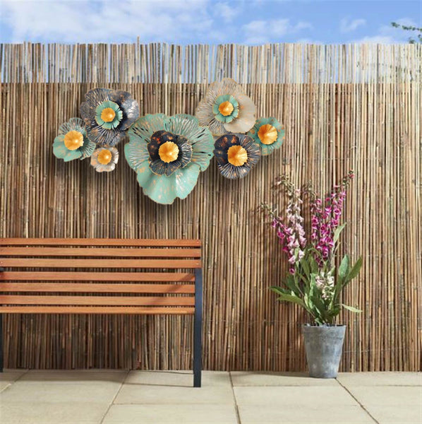 119cm Metal Wall Art Wall Decor Large Flowers HW02879
