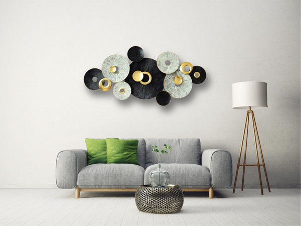 135cm Metal Wall Art Wall Decor New Circles HW02885