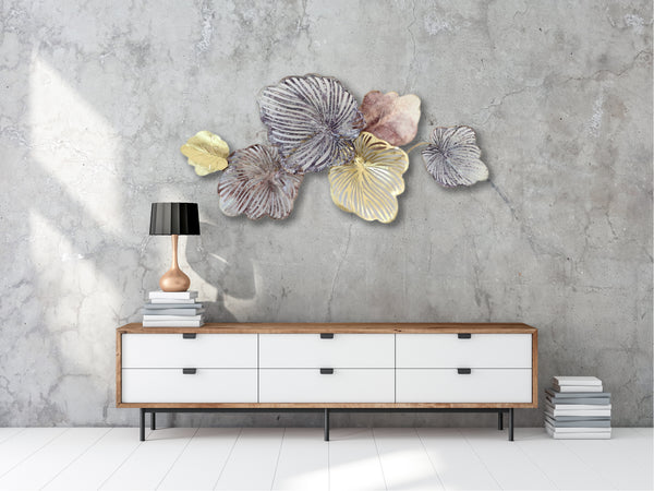 135cm Metal Wall Art Wall Decor Dream Summer - Rustic Pu/Pk/Gd HW02895