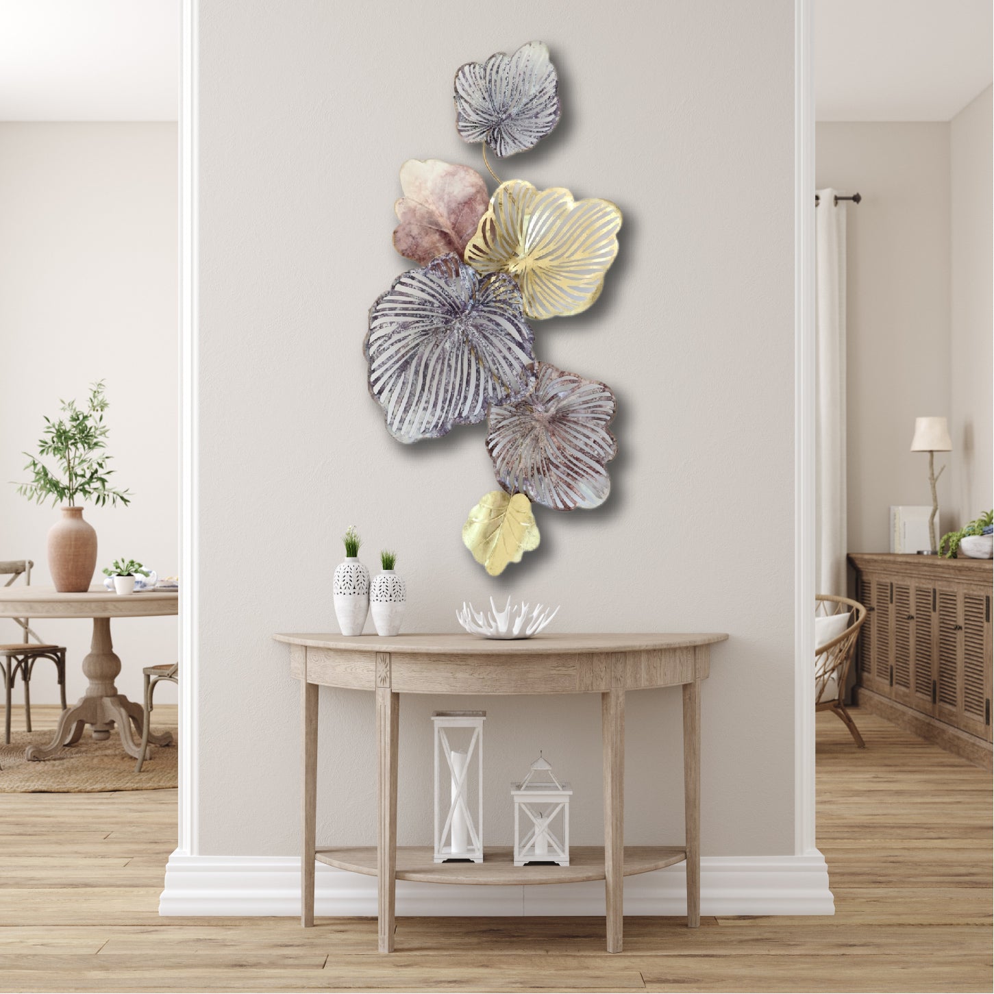 135cm Metal Wall Art Wall Decor Dream Summer - Rustic Pu/Pk/Gd HW02895