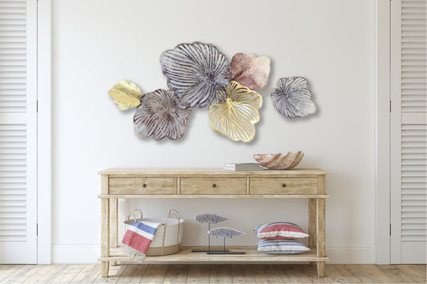 135cm Metal Wall Art Wall Decor Dream Summer - Rustic Pu/Pk/Gd HW02895