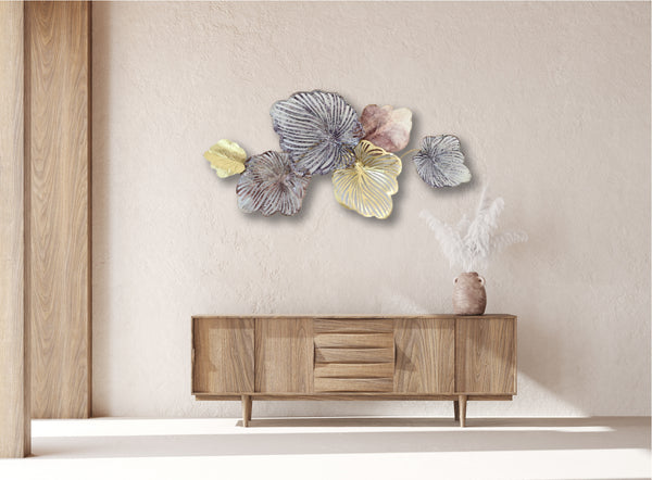 135cm Metal Wall Art Wall Decor Dream Summer - Rustic Pu/Pk/Gd HW02895