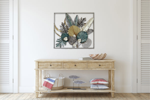 100cm Metal Wall Art Wall Decor River Side GD/BW/GE/WH HW02897