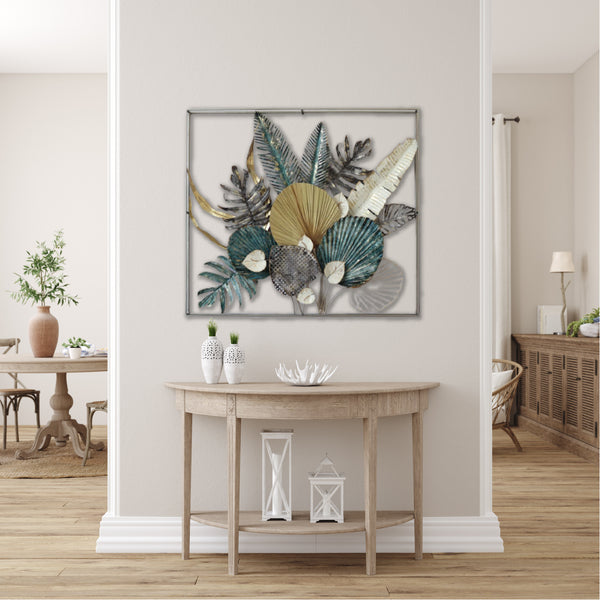 100cm Metal Wall Art Wall Decor River Side GD/BW/GE/WH HW02897