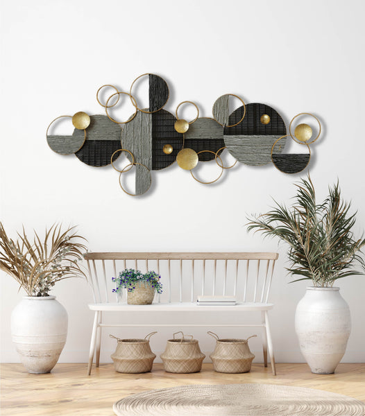150cm Huge Metal Wall Art - Concrate with Metal Frame HW02899