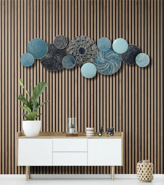150cm Metal Wall Art - Ocean Spiral HW02901