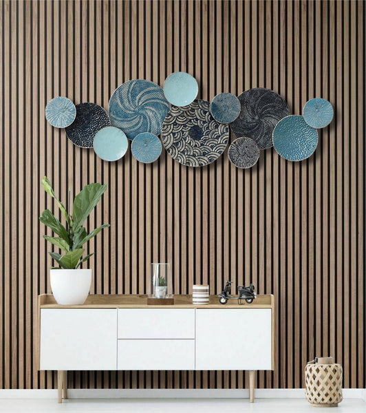150cm Metal Wall Art - Ocean Spiral HW02901