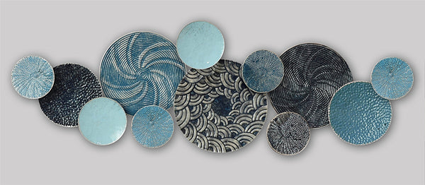 150cm Metal Wall Art - Ocean Spiral HW02901