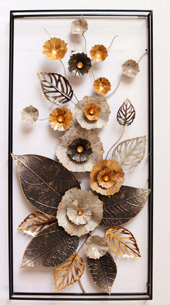 120cm Metal Wall Art - Hanging Flowers with Frames HW02905