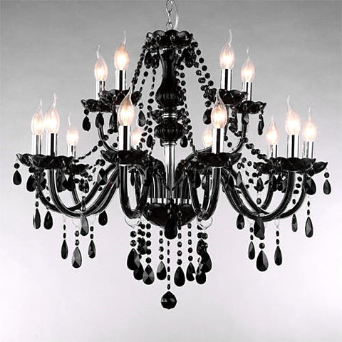 Chandelier Black Silver 8 + 4 heads