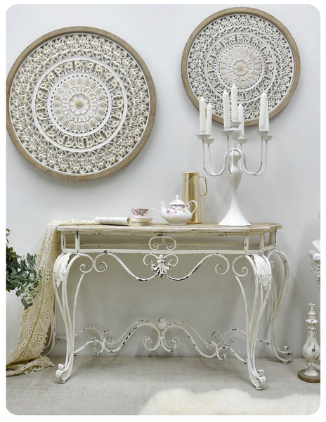 Retro Console table with metal frames and timber top
