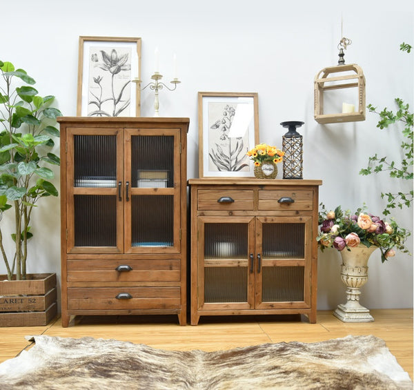 Timber Cabinets Solid Wood with Glass Doors Dinning Room Furnitures