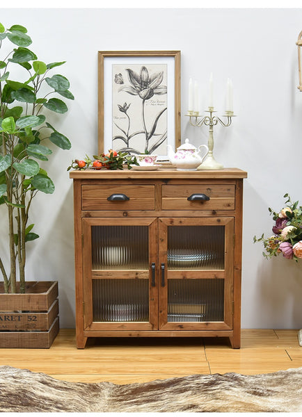 Timber Cabinets Solid Wood with Glass Doors Dinning Room Furnitures