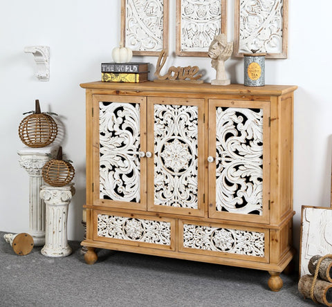 Timber Cabinet Carboard Stroage Living Room Furnitures Buffet Table