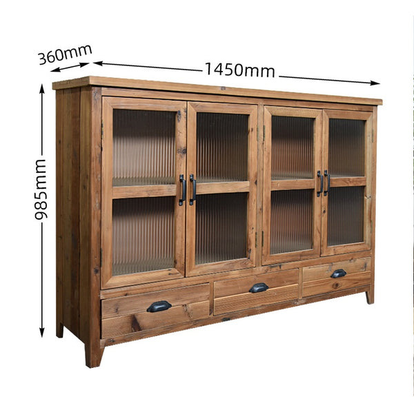 Timber Cabinets Solid Wood with Glass Doors Dinning Room Furnitures