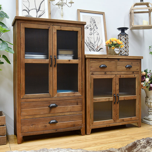Timber Cabinets Solid Wood with Glass Doors Dinning Room Furnitures