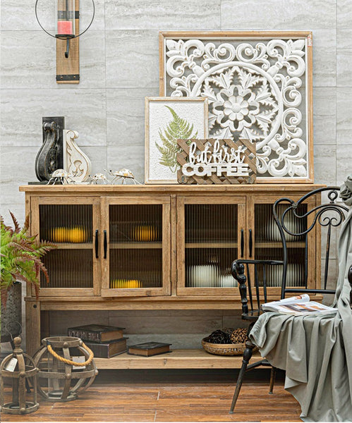 Old Timber Cabinets Dinning Cabinet Shelf with Drawers