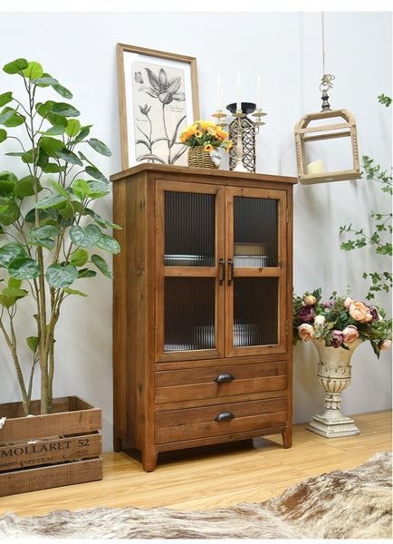 Timber Cabinets Solid Wood with Glass Doors Dinning Room Furnitures