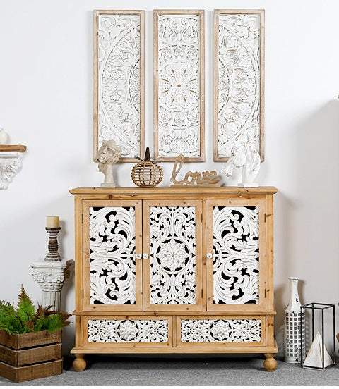 Timber Cabinet Carboard Stroage Living Room Furnitures Buffet Table